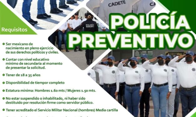 SE FORTALECE CONVOCATORIA PARA RECLUTAMIENTO DE NUEVOS POLICÍAS EN SOLEDAD DE G. S.
